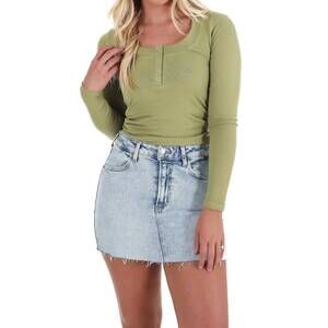 NEW FREE PEOPLE wide awake layering top in mosstone